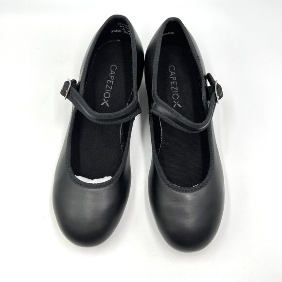 6W 6 WIDE‎ WIDTH Capezio Women's 3800 Black Leather Mary Jane Dance Tap Shoes - Picture 3 of 14